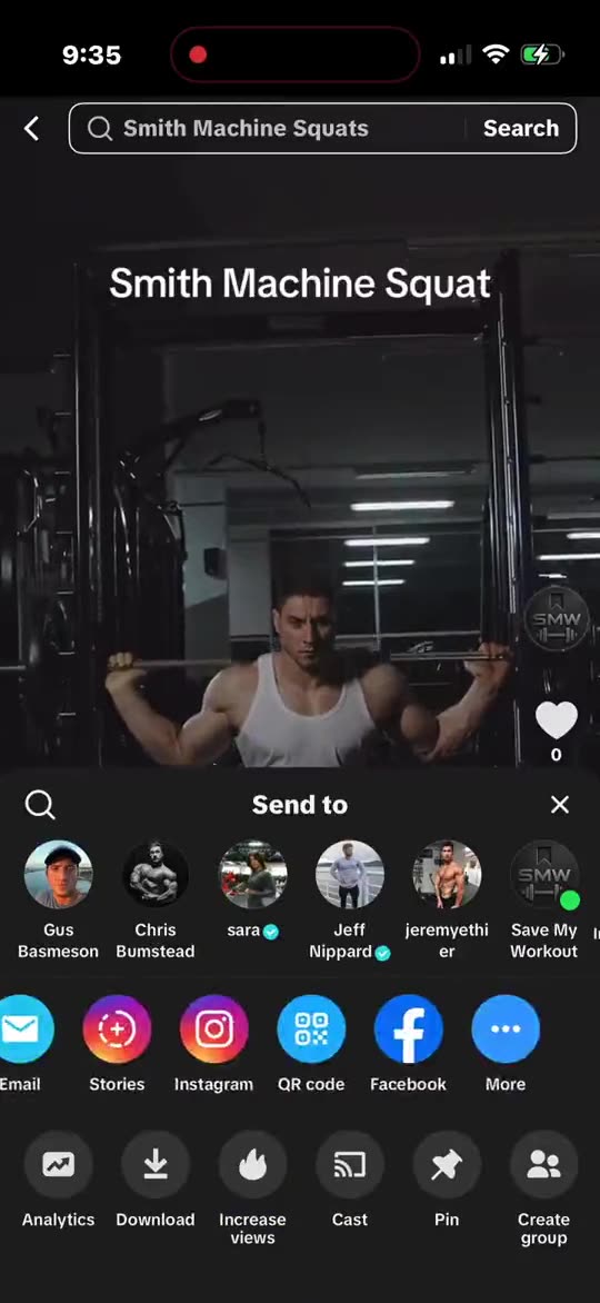 Sharing a TikTok straight into Save My Workout